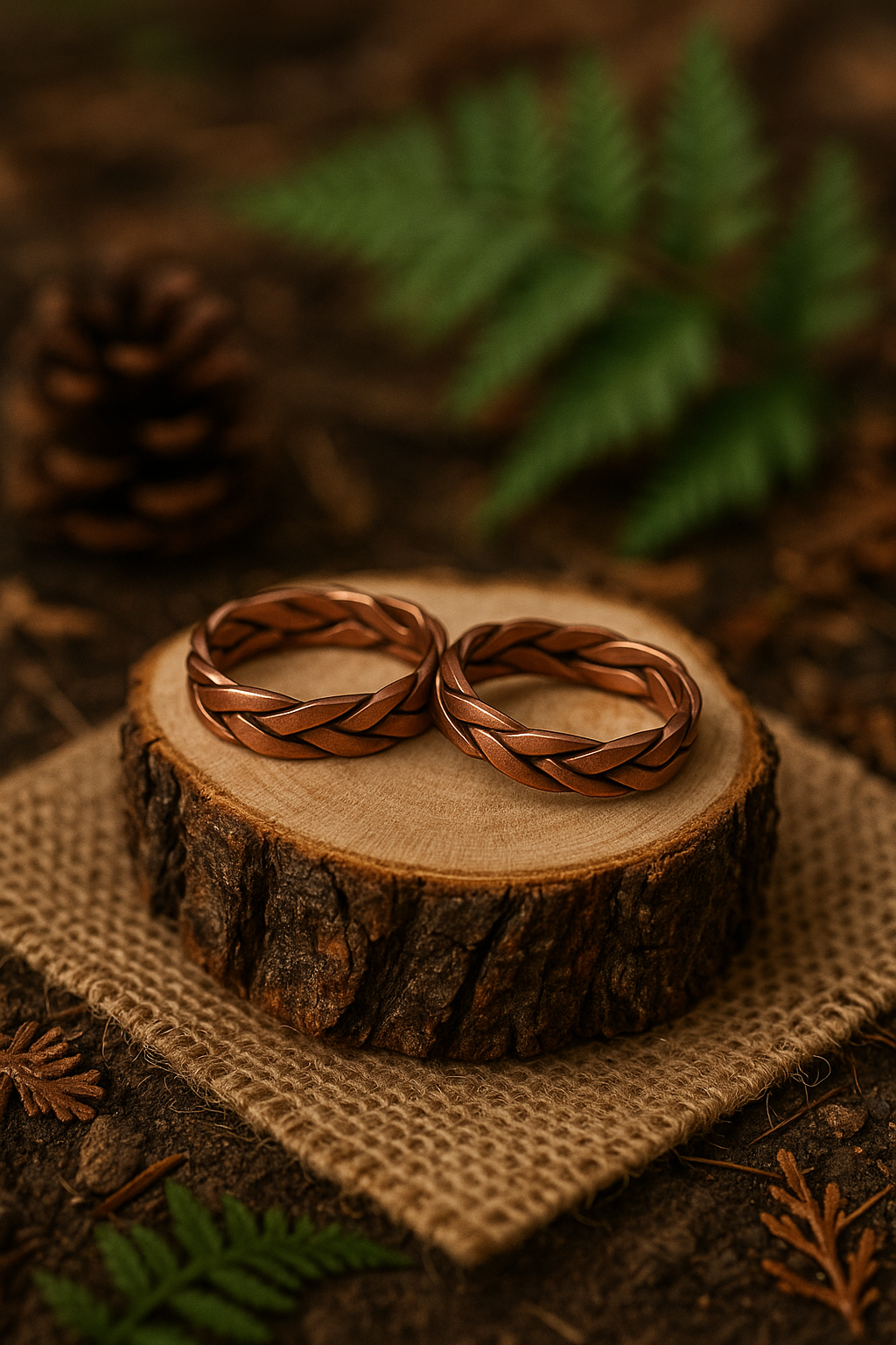 imagen de Anillos trenzados de cobre